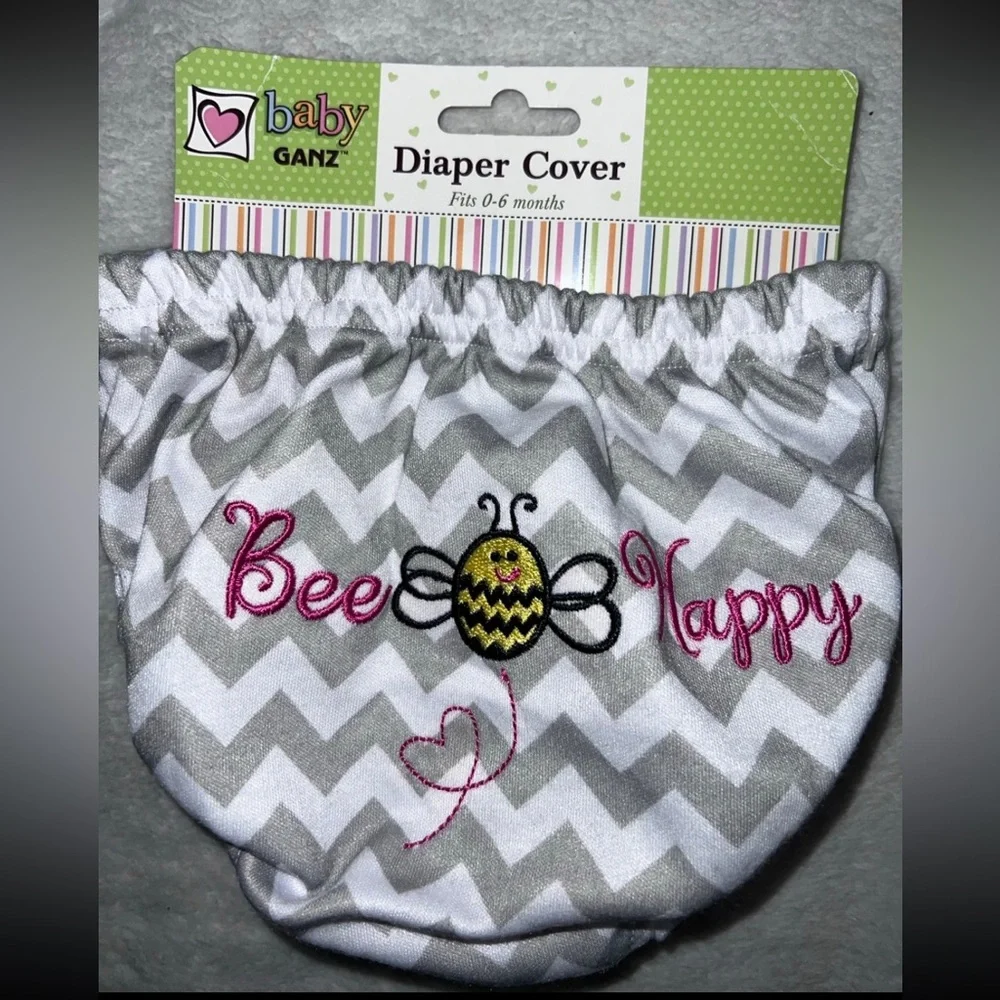 New Gray and White Diaper Cover Size 0-6M